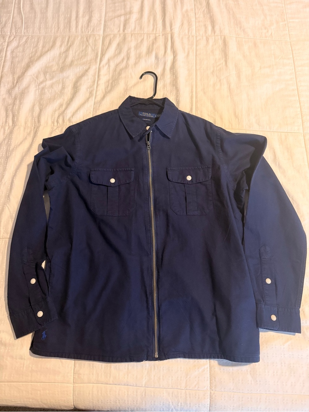 Ralph Lauren Navy Zip-Front Shirt Jacket